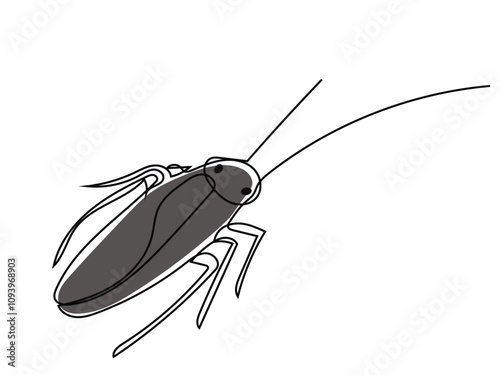 Cockroaches in continuous line drawings and the lines can be edited later.