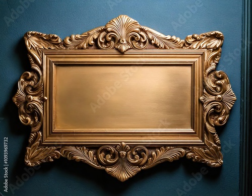 blank bronze copper plaque award medal frame design asset with room for copy or text	