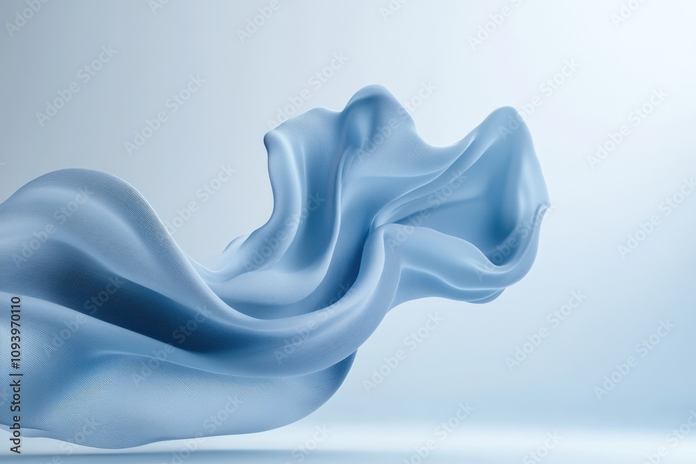 flowing blue fabric creating a sense of movement and elegance flowing blue fabric creating a sense of movement and elegance