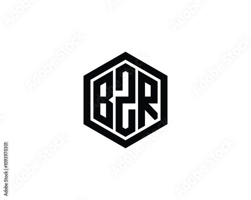 BZR logo design vector template. BZR