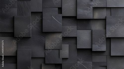 High-Resolution Black Tile Wall Texture for Interior Decor