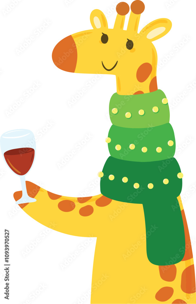 a giraffe and christmas tree