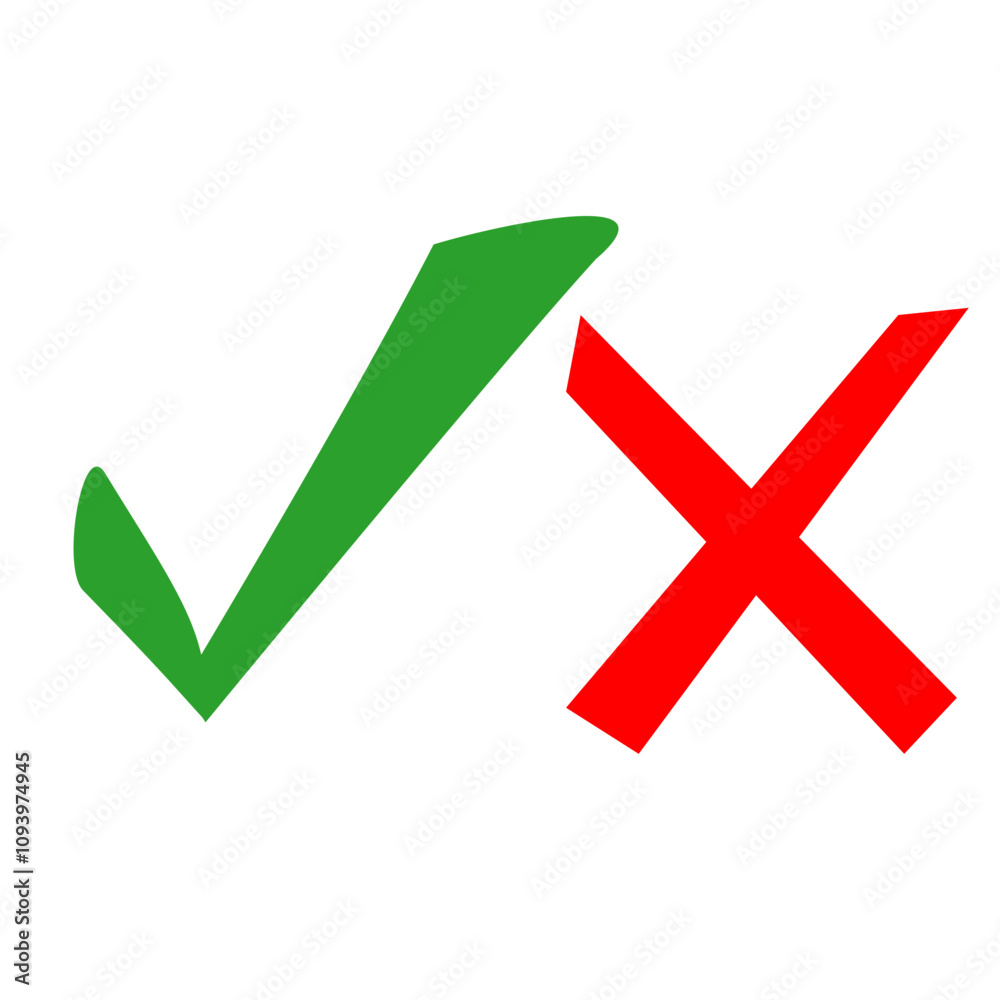 Simple icons yes-no, approved-disapproved, accepted-rejected, right-wrong. Simple icons yes-no, approved-disapproved, accepted-rejected, right-wrong.