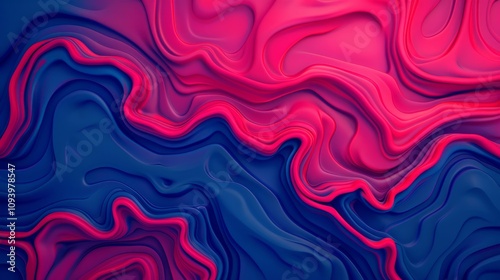 Abstract fluid design with vibrant pink and blue hues.