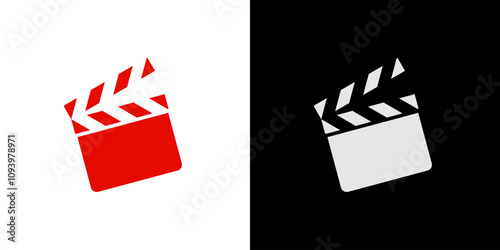 Clapper board film icon clap slate cut action vector