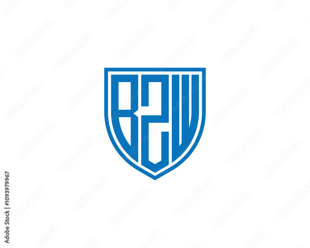 BZW logo design vector template. BZW