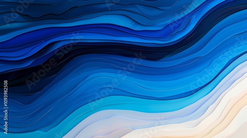 Abstract waves of blue and white colors.