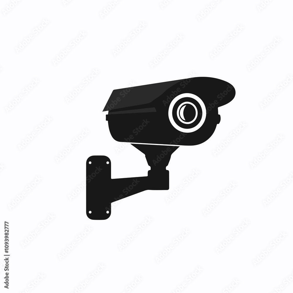 Professional Security Camera Silhouette Icon Vector Illustration Professional Security Camera Silhouette Icon Vector Illustration