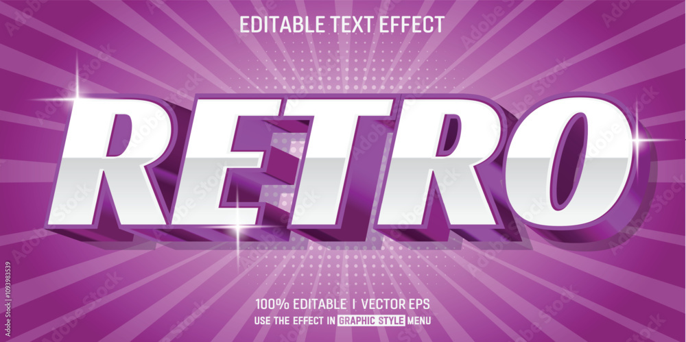 retro vector 3d text effect with modern style design retro vector 3d text effect with modern style design