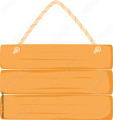 Handdrawn wooden signboard illustration