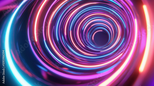 Abstract Dynamic Patterns of Radiating Circles in Neon Colors: A Vivid Exploration of Light and Motion in Modern Digital Art