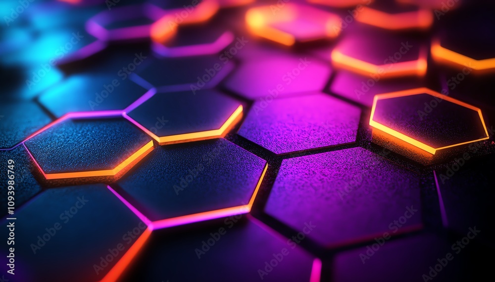 Abstract vibrant hexagonal pattern design. Abstract vibrant hexagonal pattern design.