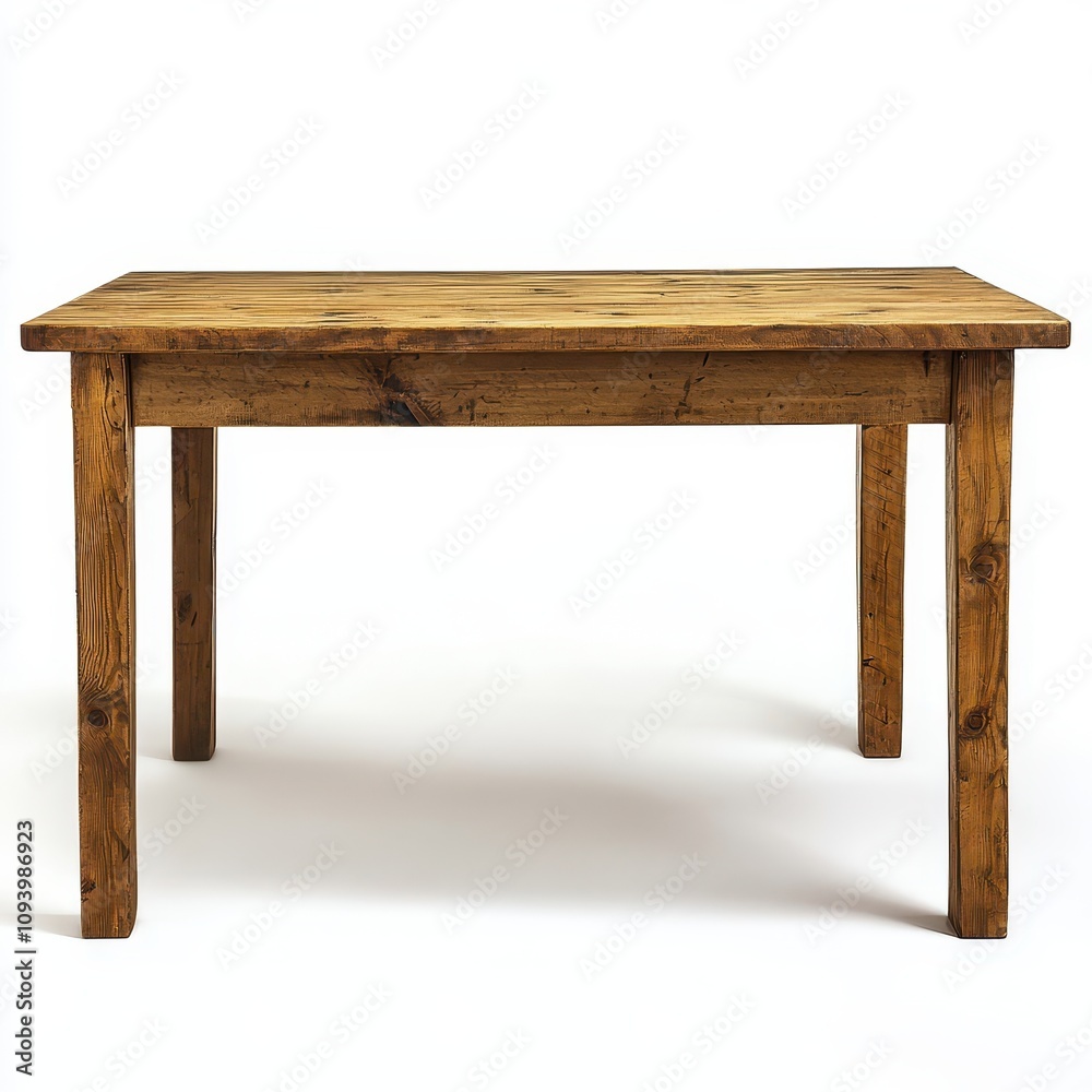 A rustic wooden table with a simple design, featuring four legs and a natural finish, ideal for dining or workspace use. A rustic wooden table with a simple design, featuring four legs and a natural finish, ideal for dining or workspace use.