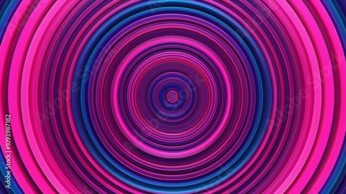 Vibrant concentric circles in shades of pink and blue.