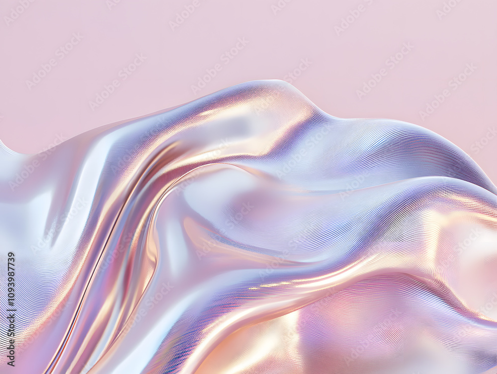 Obraz premium Holographic neon background ,Colorful psychedelic abstract. Pastel color waves for background