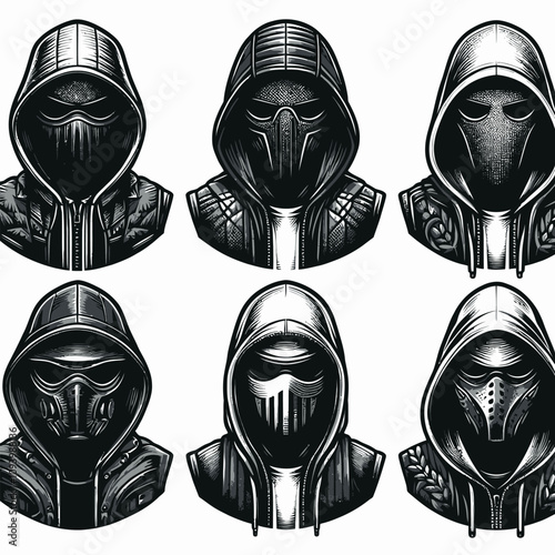 Hood set vector illustration