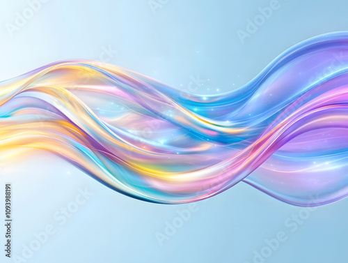 Holographic neon background ,Colorful psychedelic abstract. Pastel color waves for background