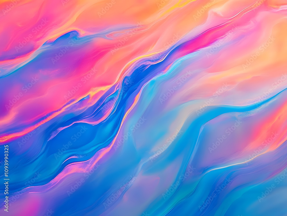 Obraz premium Holographic Background. Iridescent Fabric with Holographic Texture, Vibrant Abstract Background.