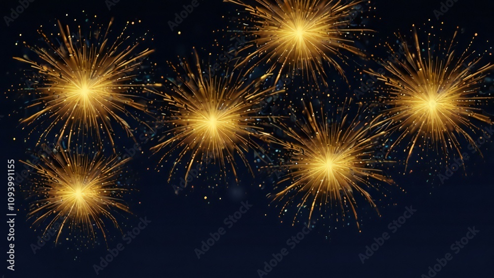 Naklejka premium fireworks on black background