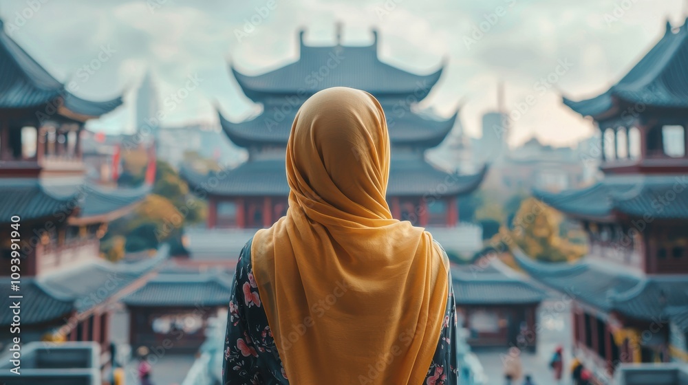 Cultural exploration a woman in traditional attire at an ancient temple in china scenic view heritage and identity Cultural exploration a woman in traditional attire at an ancient temple in china scenic view heritage and identity