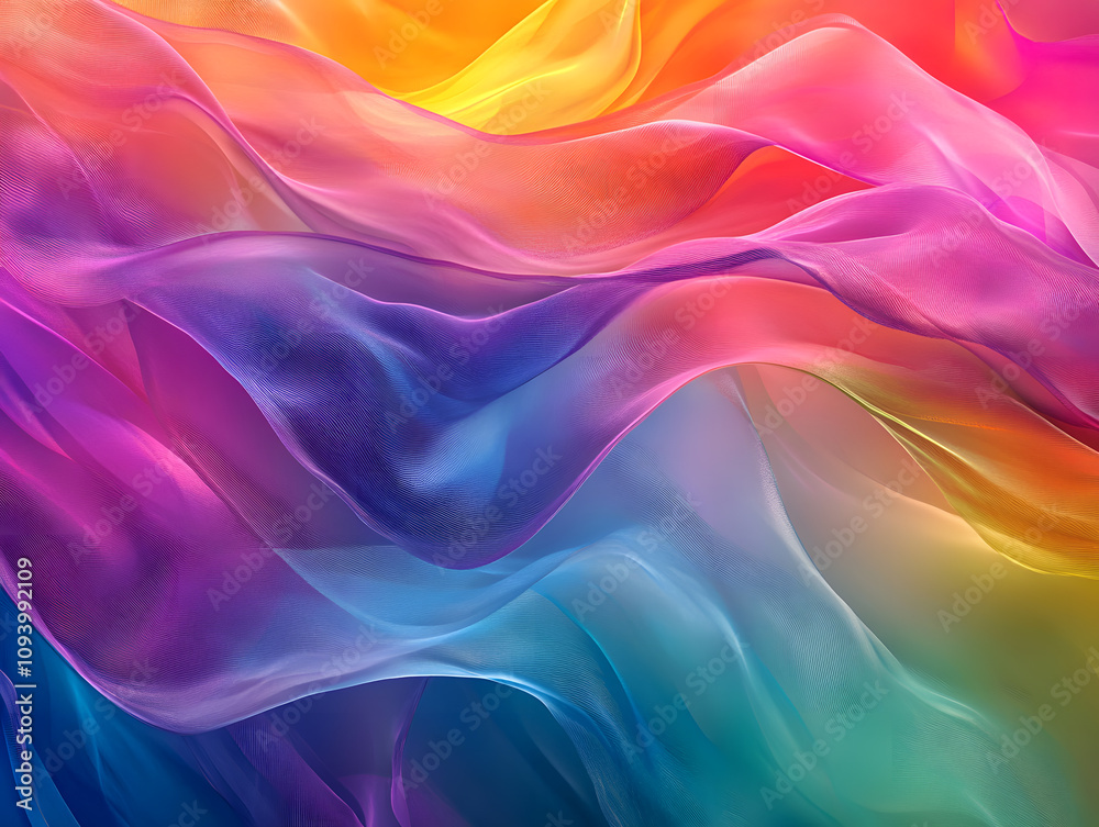 Obraz premium Holographic Background. Iridescent Fabric with Holographic Texture, Vibrant Abstract Background.