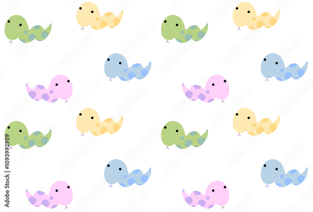 Fototapeta premium ヘビのシームレスパターン B-1