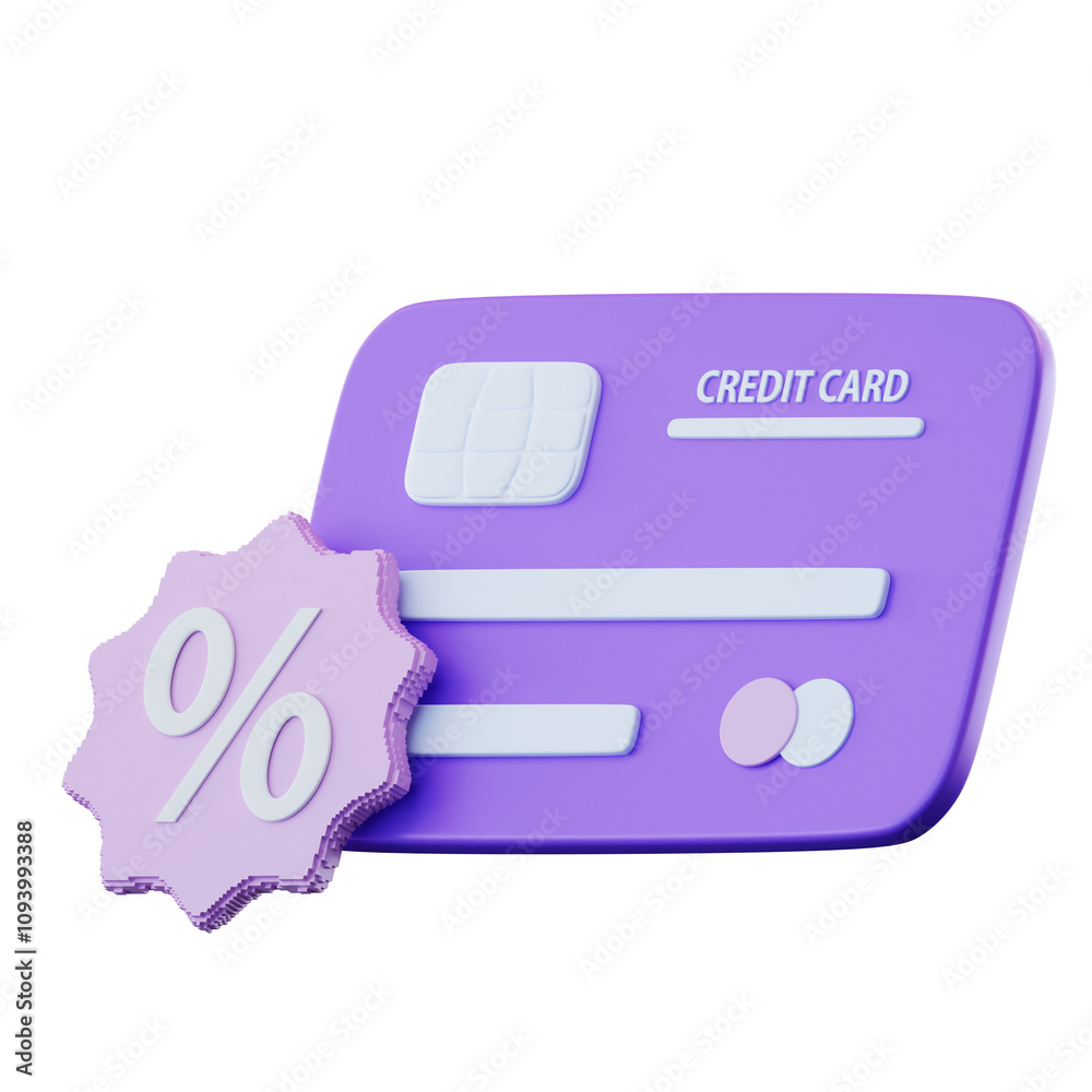 3D Illustration Payment Discount 3D Illustration Payment Discount