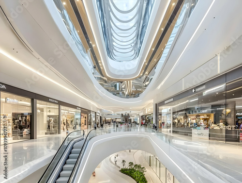 Open ceiling concept in mall, giving a fresh, inviting atmosphere to shoppers.