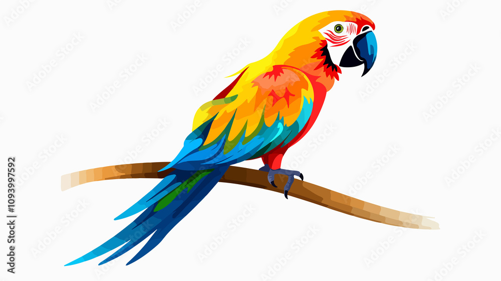 Fototapeta premium Stunning Parrot Silhouette on White Background