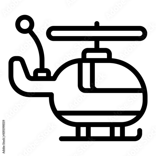 RC helicopter outline icon with detailed rotor and body design