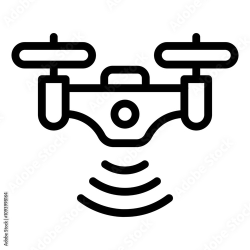 Drone outline icon showcasing a remote-controlled aerial device