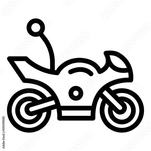 RC motorbike outline icon with a sporty and dynamic look