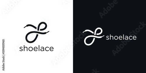 letter S with shoelace logo design graphic icon