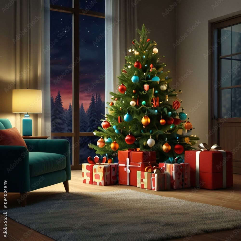 christmas tree with presents christmas tree with presents