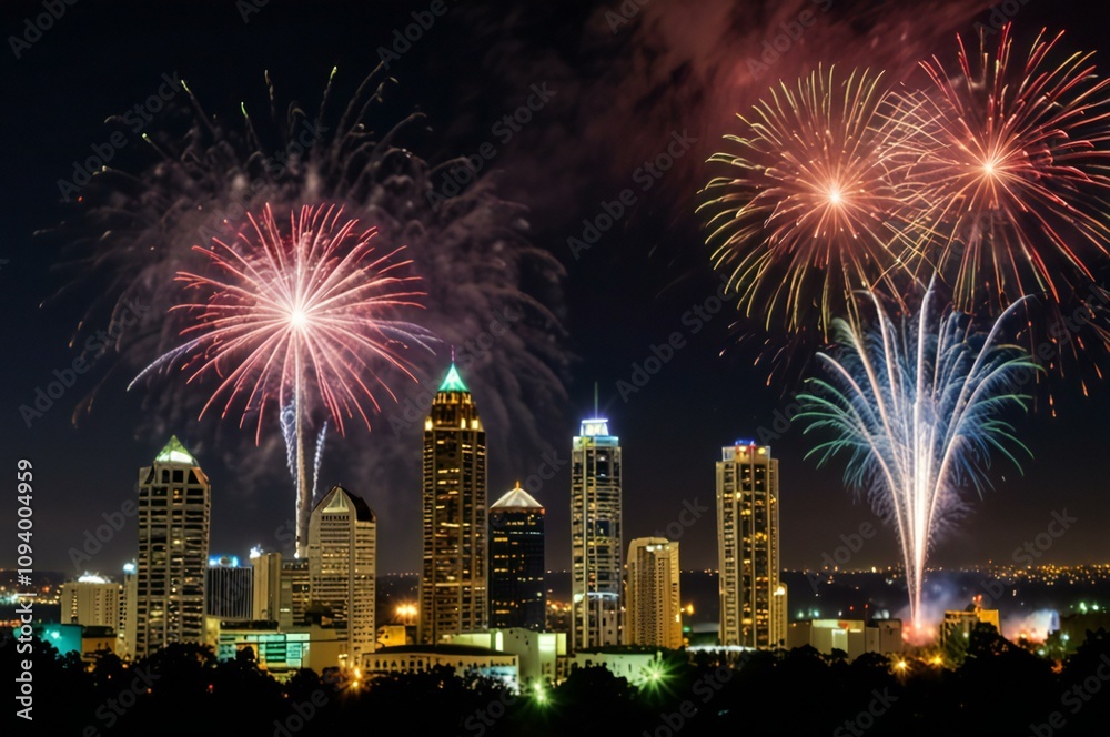 fireworks over the river
