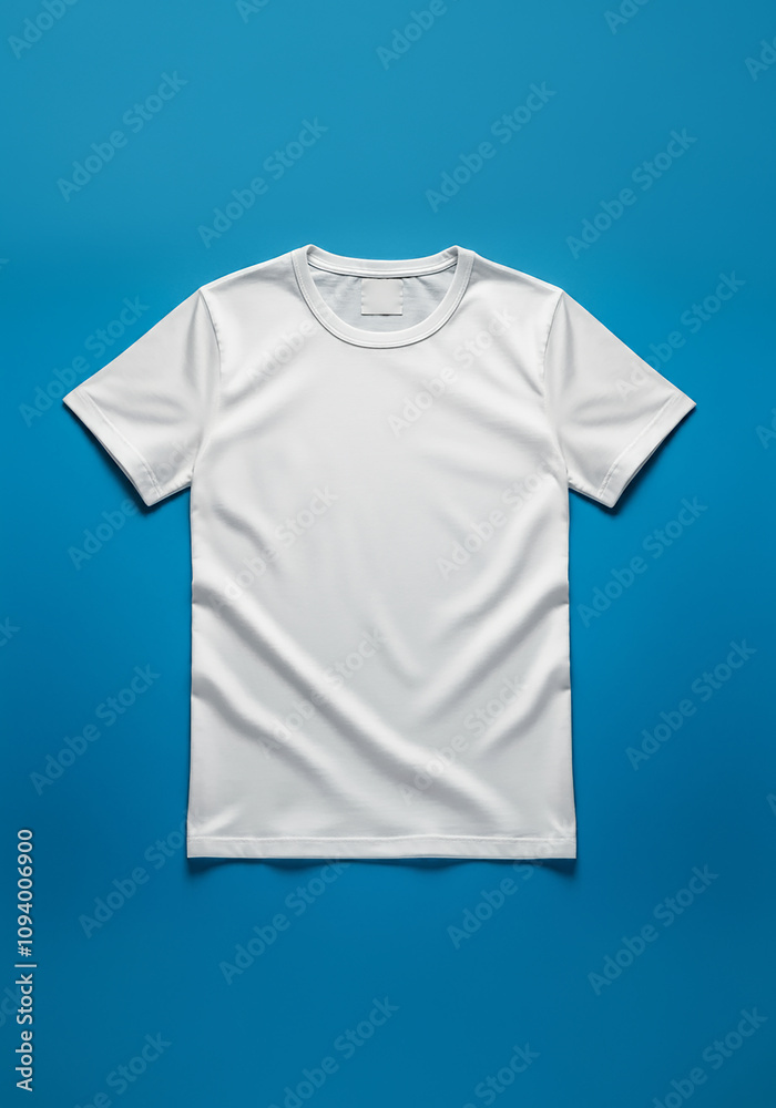 Plain Navy Blue T-Shirt Mockup On Yellow, Red, Purple, Black, Green Background