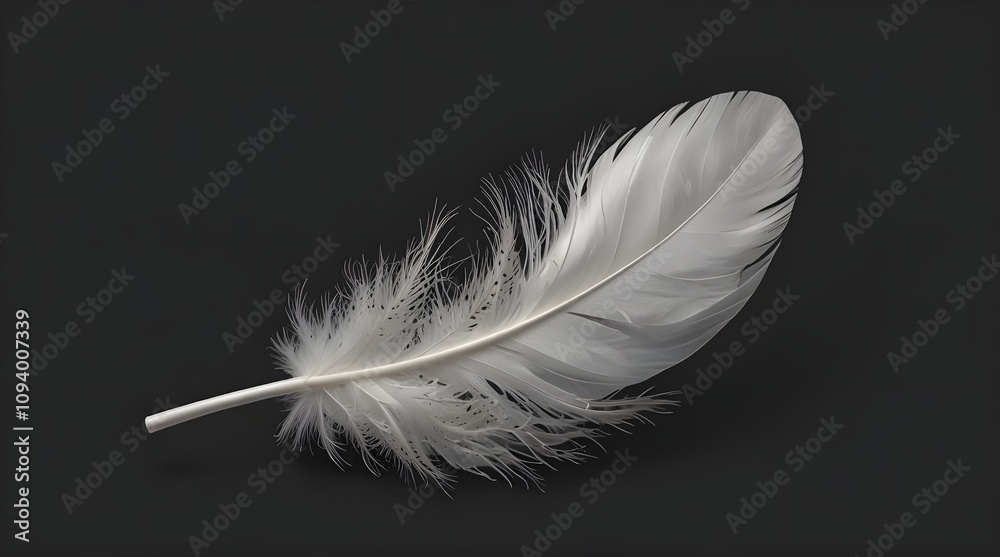 White feather on transparent background.generative.ai White feather on transparent background.generative.ai