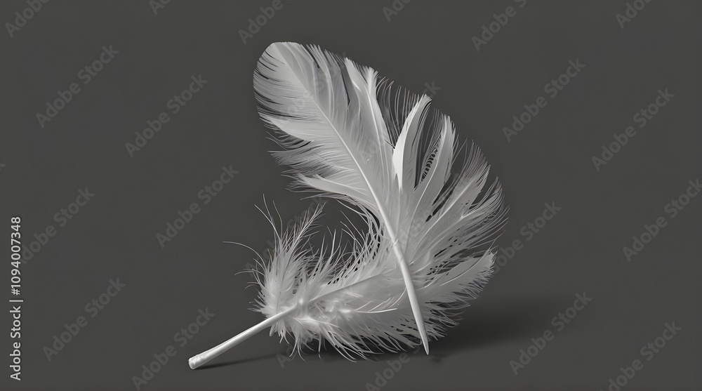 Obraz premium White feather on transparent background.generative.ai