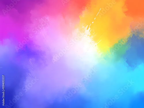 1水彩カラフルグラデーション虹色/Watercolour colourful gradient rainbow colours　Gererated AI