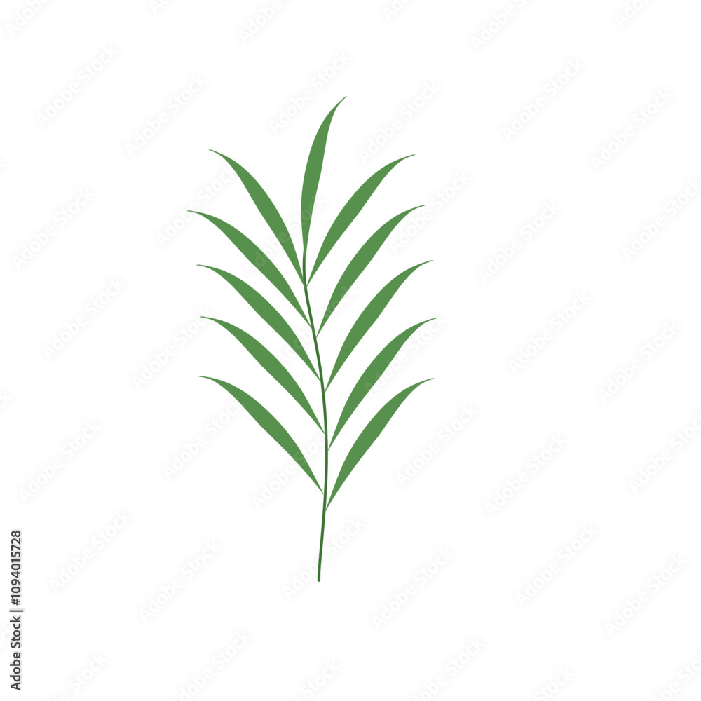 Naklejka premium Simple hand drawn green leaf illustration