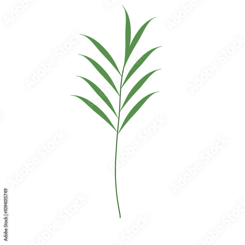 Simple hand drawn green leaf illustration 