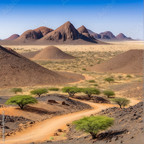 Namibian landscape Damaraland, homelands in South West Africa, Namibia. photo