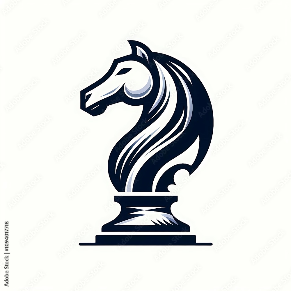 Stylized chess knight horse head logo design. Stylized chess knight horse head logo design.