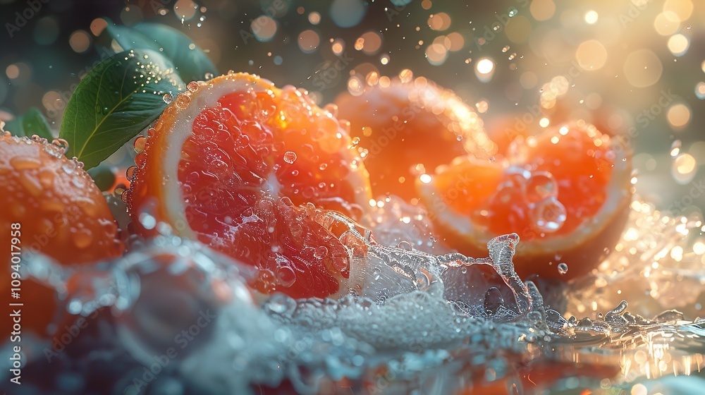 Vibrant Orange Slices Splashing in Water - Fresh Citrus Fruit Photography Vibrant Orange Slices Splashing in Water - Fresh Citrus Fruit Photography
