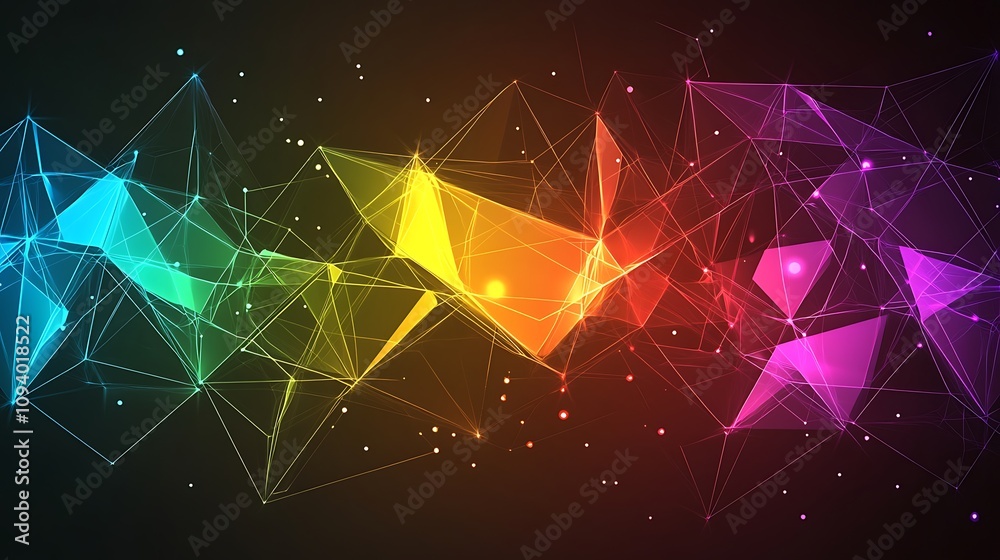 Abstract rainbow polygonal wave background. Abstract rainbow polygonal wave background.