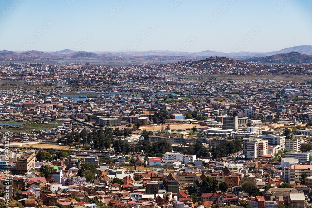 Fototapeta premium Aerial View of Residential Antananarivo in Madagascar
