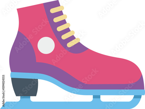 Pink ice skate representing figure skating, a popular winter sports activity