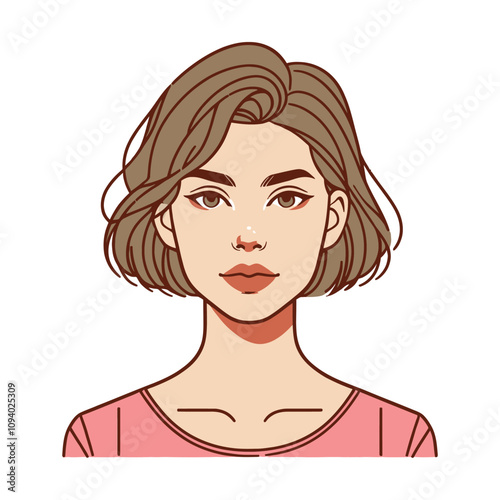 Short hair woman flat design