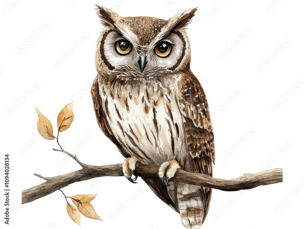 Naklejka premium Detailed Illustration of a Realistic Owl