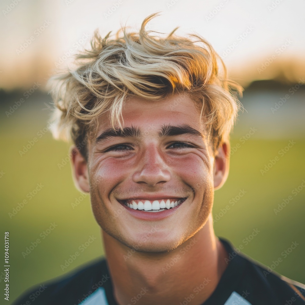 Happy Soccer Player Enjoying His Favorite Hobby Happy Soccer Player Enjoying His Favorite Hobby